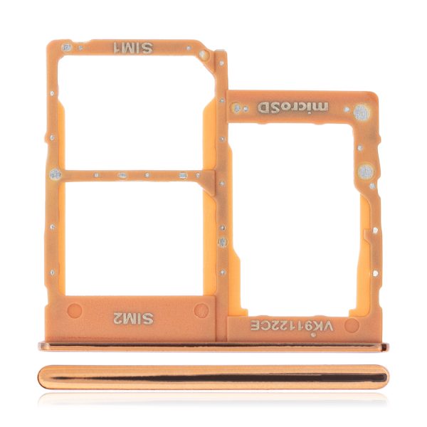 Samsung Galaxy A40 İle Uyumlu Çift Sim Kart Tepsisi (A405 2019) (Mercan)