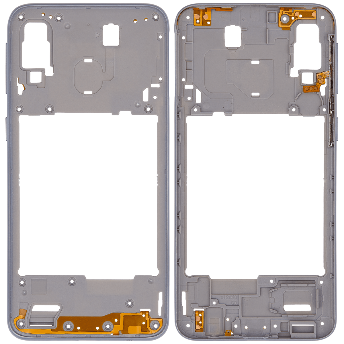 Samsung Galaxy A40 İle Uyumlu  Orta Çerçeve Kasası (A405 2019) (Aftermarket Plus) (Beyaz) - Görsel 2