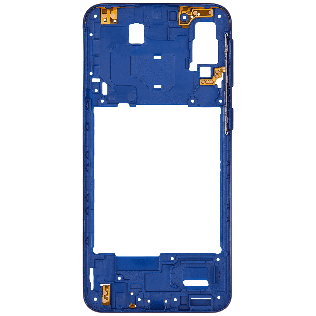 Samsung Galaxy A40 İle Uyumlu  Orta Çerçeve Kasası (A405 2019) (Aftermarket Plus) (Mavi) - Görsel 4