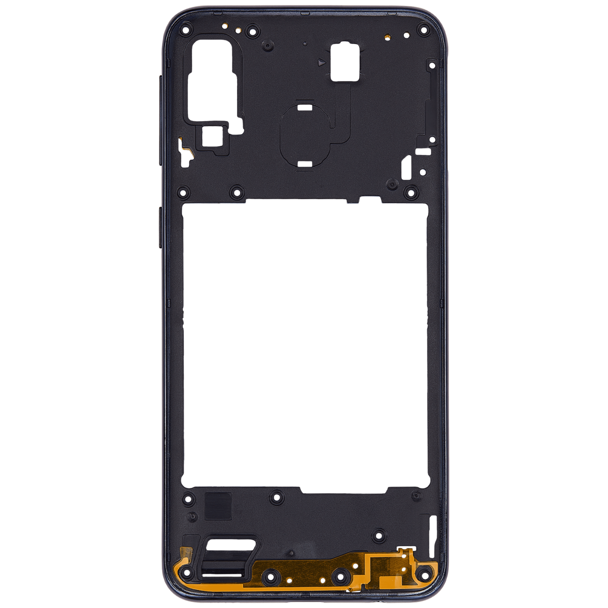 Samsung Galaxy A40 İle Uyumlu  Orta Çerçeve Kasası (A405 2019) (Aftermarket Plus) (Siyah) - Görsel 3