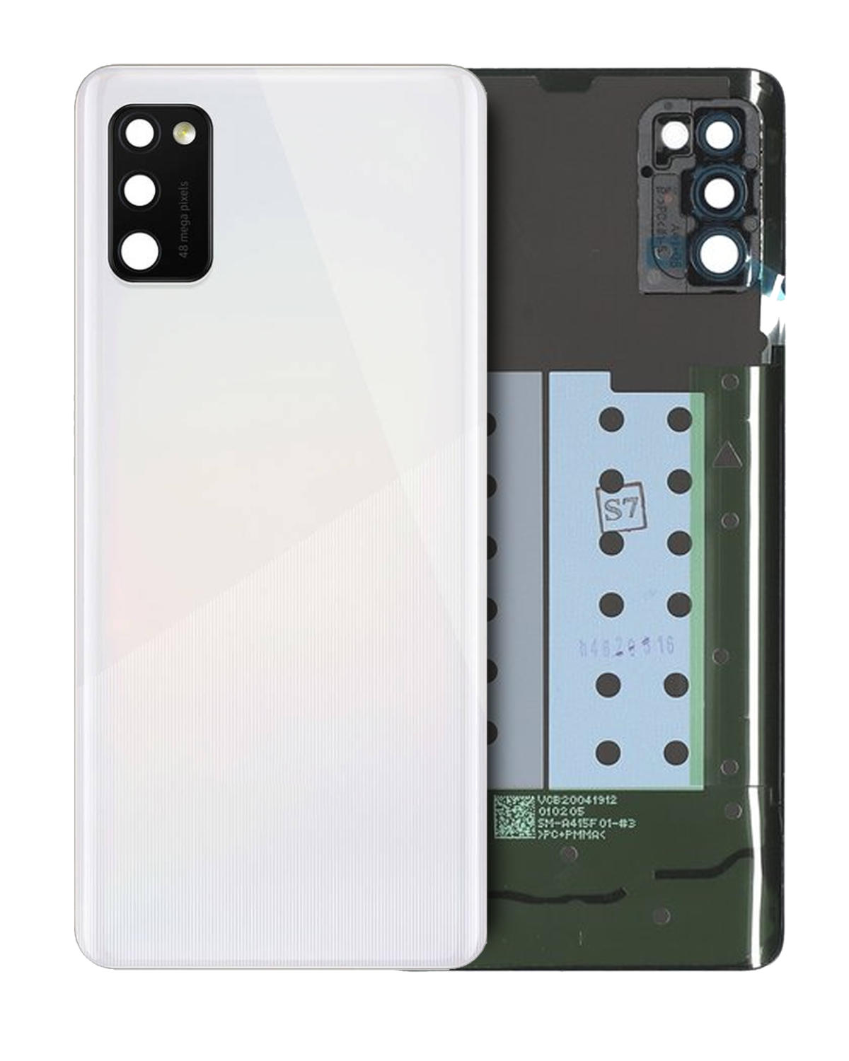 Samsung Galaxy A41 Arka İle Uyumlu Kapak Camı Kamera Lensiyle Uyumlu (A415 2020) (Servis Paketi) (Prizma Crush Gümüş)
