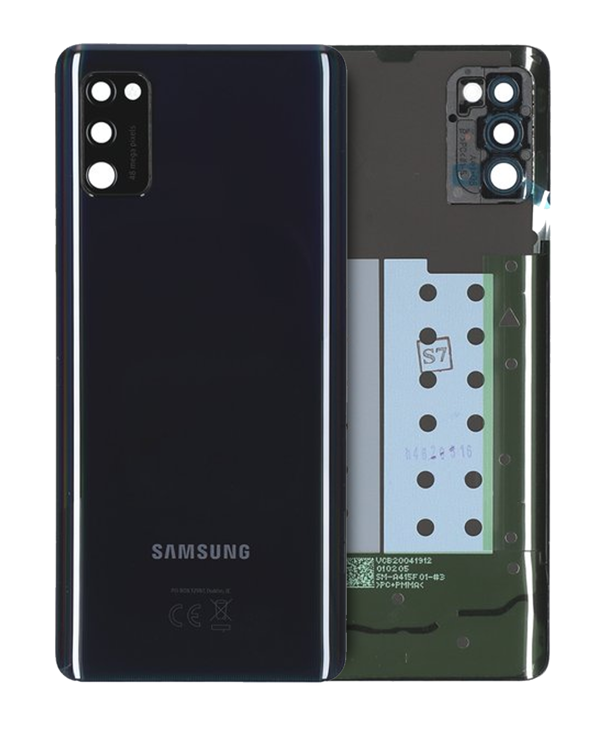 Samsung Galaxy A41 Arka İle Uyumlu Kapak Camı Kamera Lensiyle Uyumlu (A415 2020) (Servis Paketi) (Prizma Crush Siyah) - Görsel 3