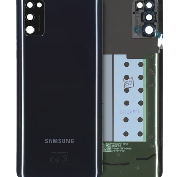 Samsung Galaxy A41 Arka İle Uyumlu Kapak Camı Kamera Lensiyle Uyumlu (A415 2020) (Servis Paketi) (Prizma Crush Siyah)