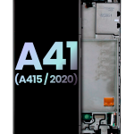 Samsung Galaxy A41 İle Uyumlu İçin Çerçeveli ekran (A415 2020) (Service Pack) (Prism Crush Siyah)  LCD Ekranı Uyumlu