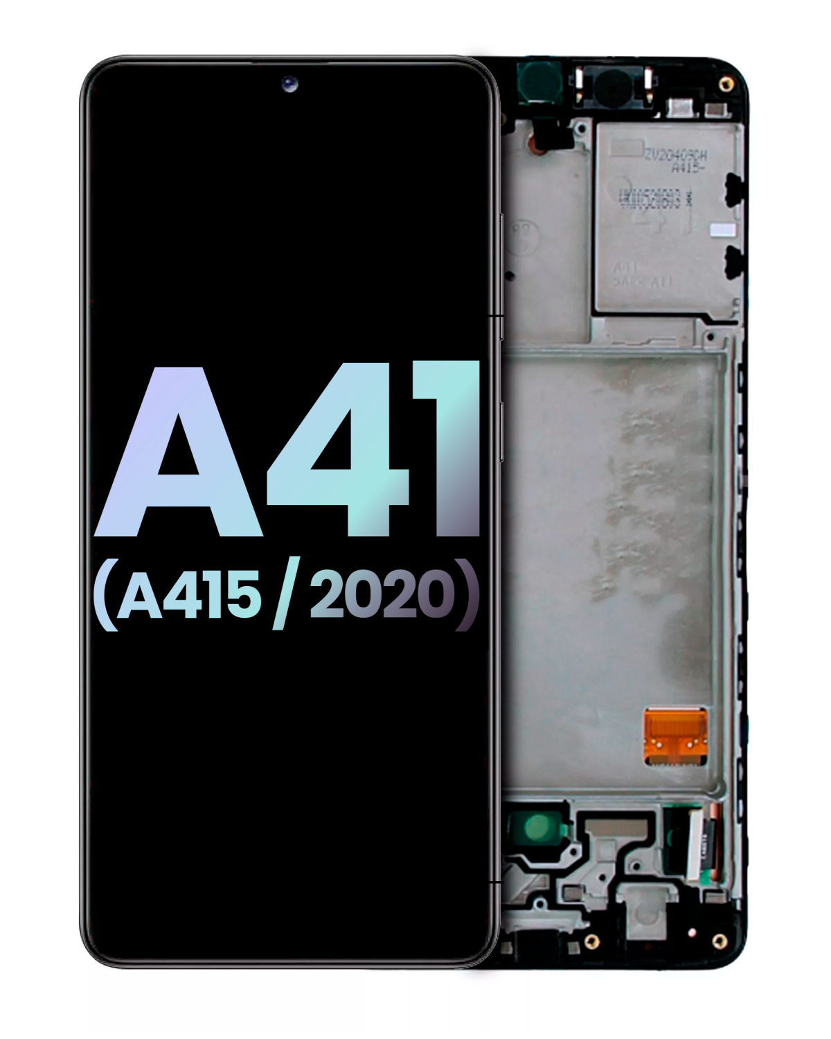 Samsung Galaxy A41 İle Uyumlu İçin Çerçeveli ekran (A415 2020) (Service Pack) (Prism Crush Siyah)  LCD Ekranı Uyumlu - Görsel 4