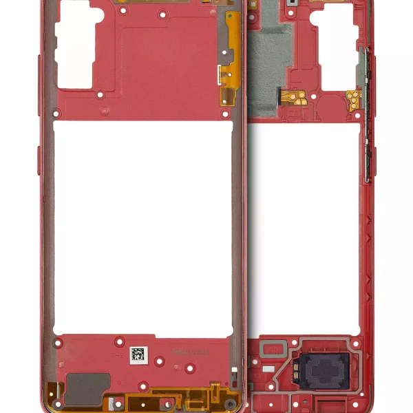 Samsung Galaxy A41 İle Uyumlu  Orta Çerçeve Kasası (A415 2020) (Aftermarket Plus) (Prism Crush Red)