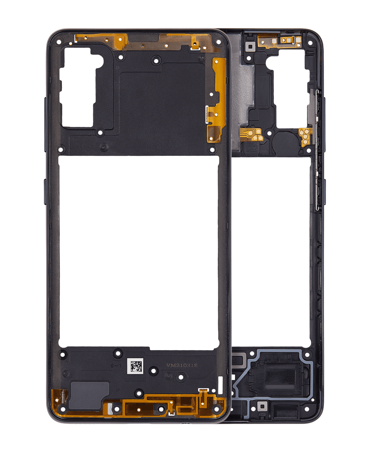 Samsung Galaxy A41 İle Uyumlu  Orta Çerçeve Kasası (A415 2020) (Aftermarket Plus) (Prism Crush Siyah)