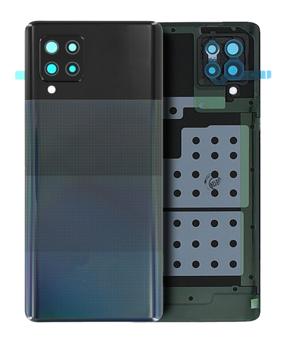 Samsung Galaxy A42 5G İle Uyumlu Arka Kapak Camı Kamera Lensiyle Uyumlu (A426 2020) (Servis Paketi) (Prizma Nokta Siyah)