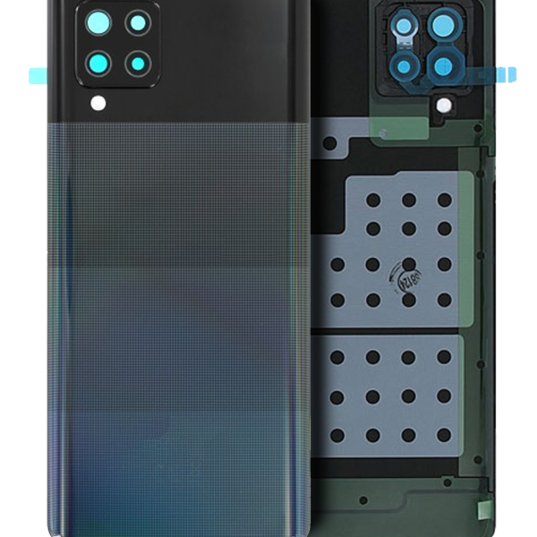 Samsung Galaxy A42 5G İle Uyumlu Arka Kapak Camı Kamera Lensiyle Uyumlu (A426 2020) (Servis Paketi) (Prizma Nokta Siyah)