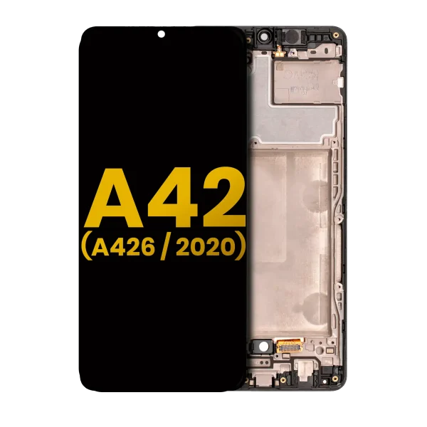 Samsung Galaxy A42 5G İle Uyumlu İçin Çerçeveli ekran (A426 2020) Orijinal (Prizma Nokta Siyah)  Orijinal Ekranı