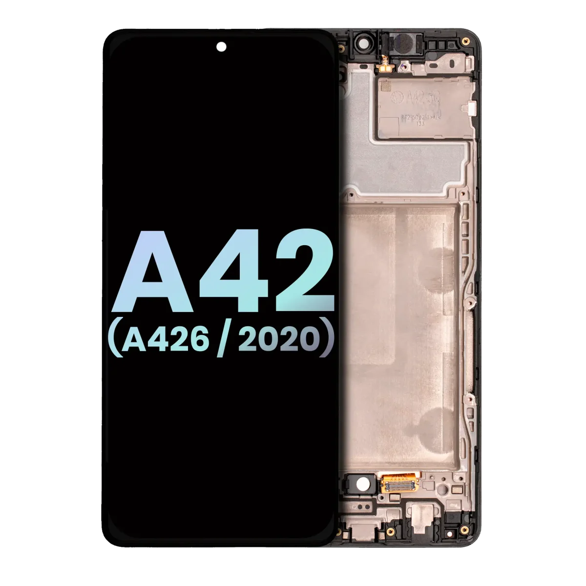 Samsung Galaxy A42 5G İle Uyumlu İçin Çerçeveli ekran (A426 2020) (Servis Paketi) (Prizma Nokta Siyah)  Orijinal Ekranı - Görsel 2