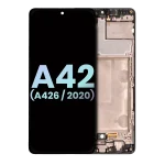 Samsung Galaxy A42 5G İle Uyumlu İçin Çerçeveli ekran (A426 2020) (Servis Paketi) (Prizma Nokta Siyah)  Orijinal Ekranı