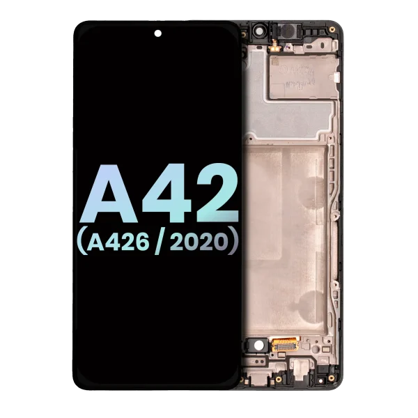 Samsung Galaxy A42 5G İle Uyumlu İçin Çerçeveli ekran (A426 2020) (Servis Paketi) (Prizma Nokta Siyah)  Orijinal Ekranı