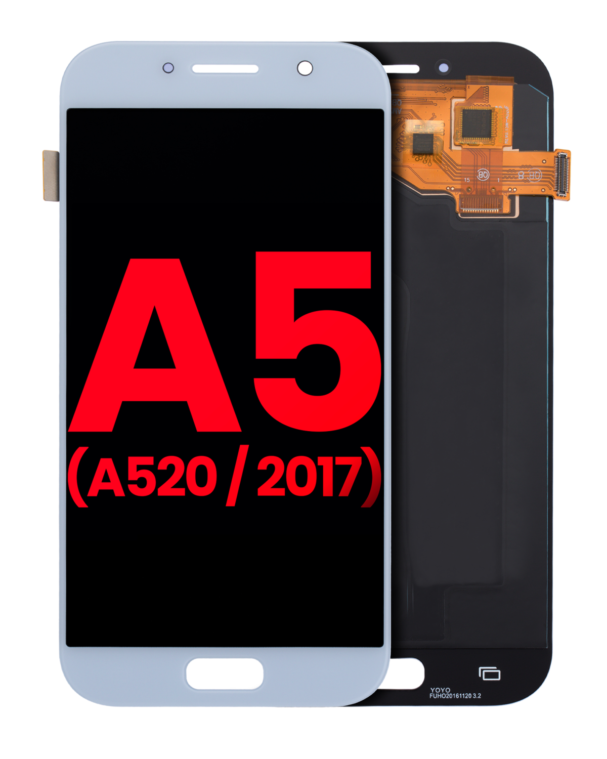 Samsung Galaxy A5 İle Uyumlu Çerçevesiz ekran Orijinal Ekranı (A520 2017) (Aftermarket Plus) (Blue Mist)