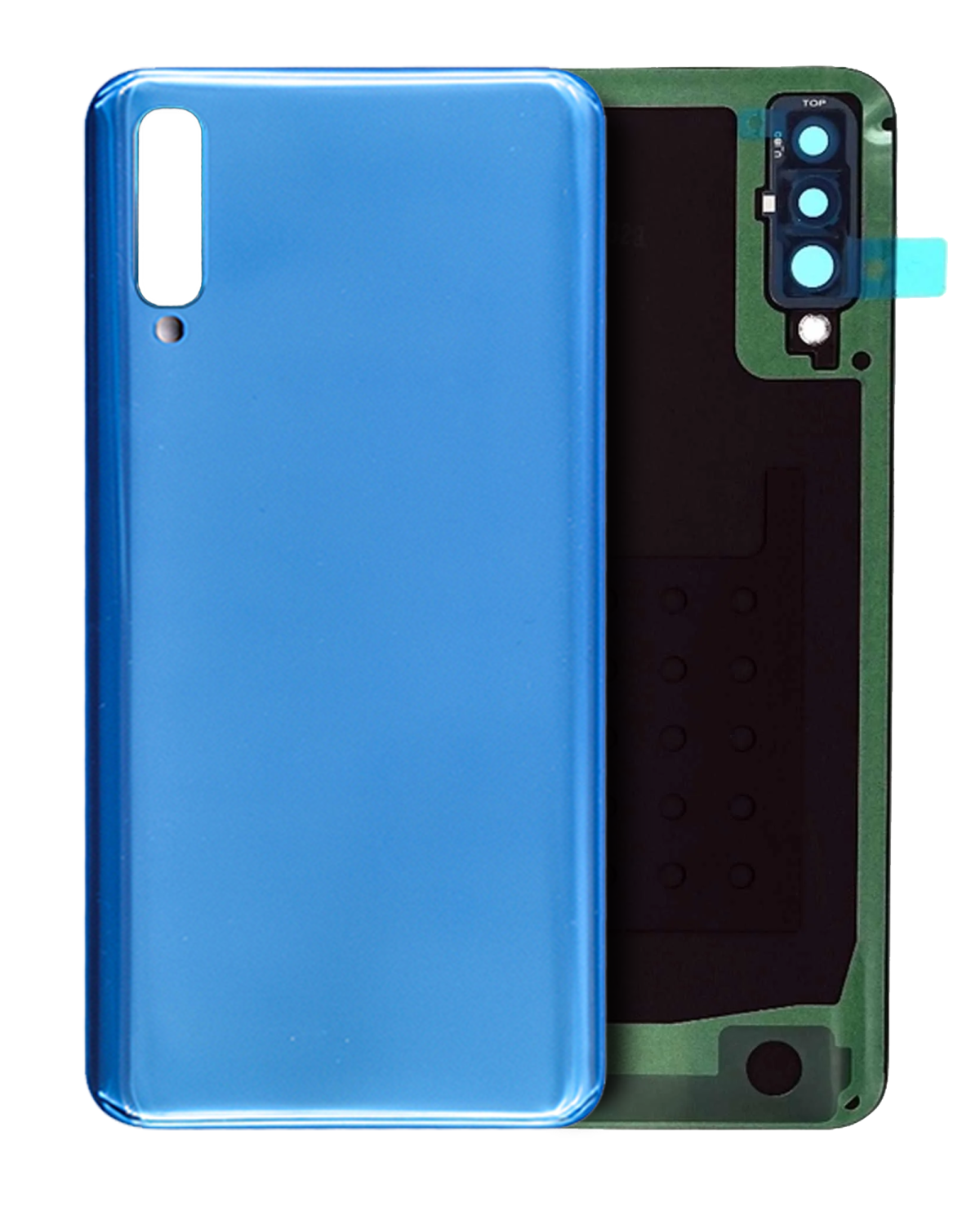 Samsung Galaxy A50 Arka İle Uyumlu Kapak Cam Yapışkanlı (A505 2019) (Genel) (Mavi)