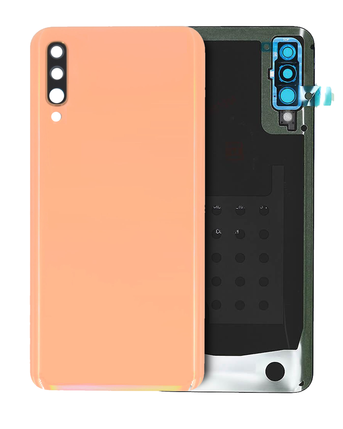 Samsung Galaxy A50 Arka İle Uyumlu Kapak Camı Kamera Lensiyle Uyumlu (A505 /2019) (Servis Paketi) (Turuncu) - Görsel 3