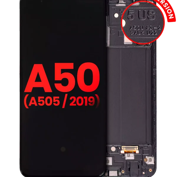 Samsung Galaxy A50 İle Uyumlu (A505 2019) (ABD Sürümü) (Tüm Renkler) Çerçeveli ekran Orijinal Ekranı