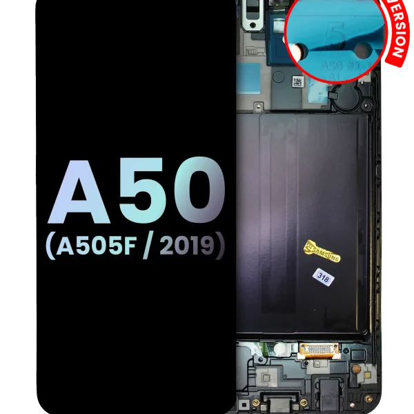 Samsung Galaxy A50 İle Uyumlu (A505F 2019) (Uluslararası Sürüm) (Servis Paketi) (Tüm Renkler) Çerçeveli ekran Orijinal Ekranı