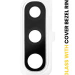 Samsung Galaxy A50 İle Uyumlu Arka Kamera Lensi Çerçeveli Halkalı (A505 2019) (Beyaz)