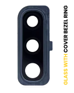 Samsung Galaxy A50 İle Uyumlu Arka Kamera Lensi Çerçeveli Halkalı (A505 2019) (Siyah)