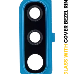 Samsung Galaxy A50 İle Uyumlu İçin Kapak (A505 2019) (Mavi)  Çerçeve Halkası ile Arka Kamera Lensi Uyumlu