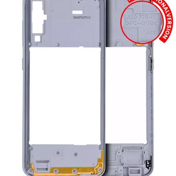 Samsung Galaxy A50 İle Uyumlu  Orta Çerçeve Kasası (A505 2019) (Uluslararası Sürüm) (Beyaz)
