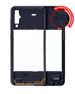 Samsung Galaxy A50 İle Uyumlu  Orta Çerçeve Kasası (A505 2019) (Uluslararası Sürüm) (Siyah)