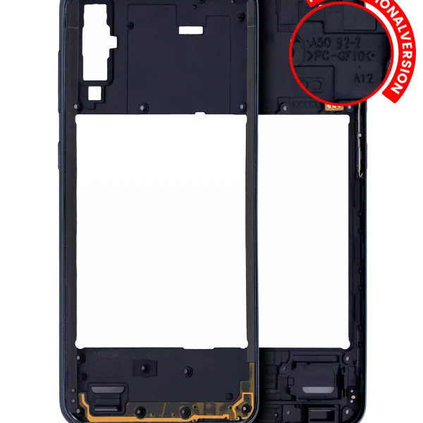 Samsung Galaxy A50 İle Uyumlu  Orta Çerçeve Kasası (A505 2019) (Uluslararası Sürüm) (Siyah)
