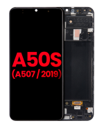 Samsung Galaxy A50s İle Uyumlu (A507 2019) (Aftermarket Plus) (Tüm Renkler) Çerçeveli ekran Orijinal Ekranı
