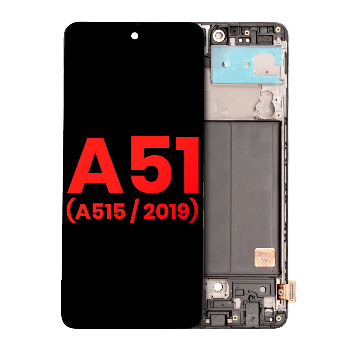 Samsung Galaxy A51 4G İle Uyumlu (A515 2019) (6.33") (Tüm Renkler) Çerçeveli ekran Orijinal Ekranı