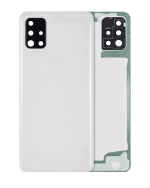 Samsung Galaxy A51 4G İle Uyumlu Arka Kapak Cam Kamera Lensli (A515 2019) (Aftermarket Plus) (Prism Crush Beyaz)