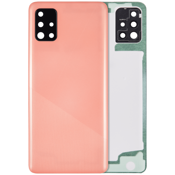 Samsung Galaxy A51 4G İle Uyumlu Arka Kapak Cam Kamera Lensli (A515 2019) (Aftermarket Plus) (Prism Crush Pembe)