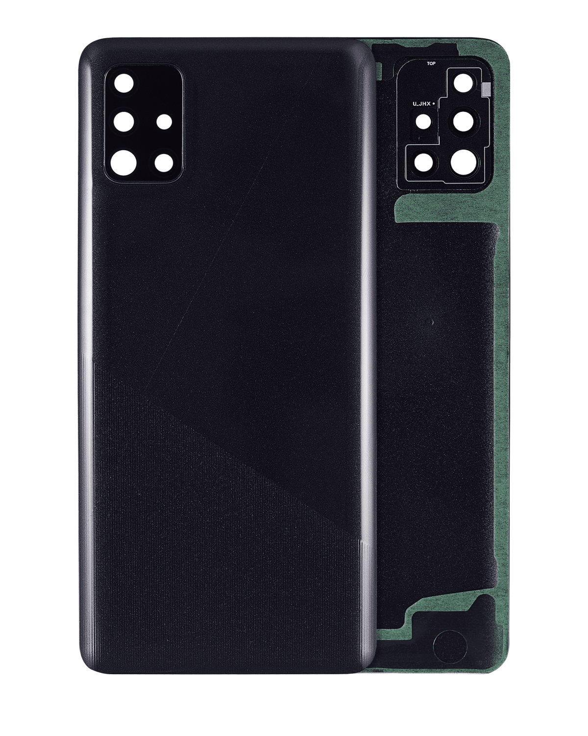 Samsung Galaxy A51 4G İle Uyumlu Arka Kapak Cam Kamera Lensli (A515 2019) (Aftermarket Plus) (Prism Crush Siyah)