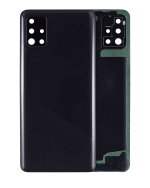 Samsung Galaxy A51 4G İle Uyumlu Arka Kapak Cam Kamera Lensli (A515 2019) (Aftermarket Plus) (Prism Crush Siyah)
