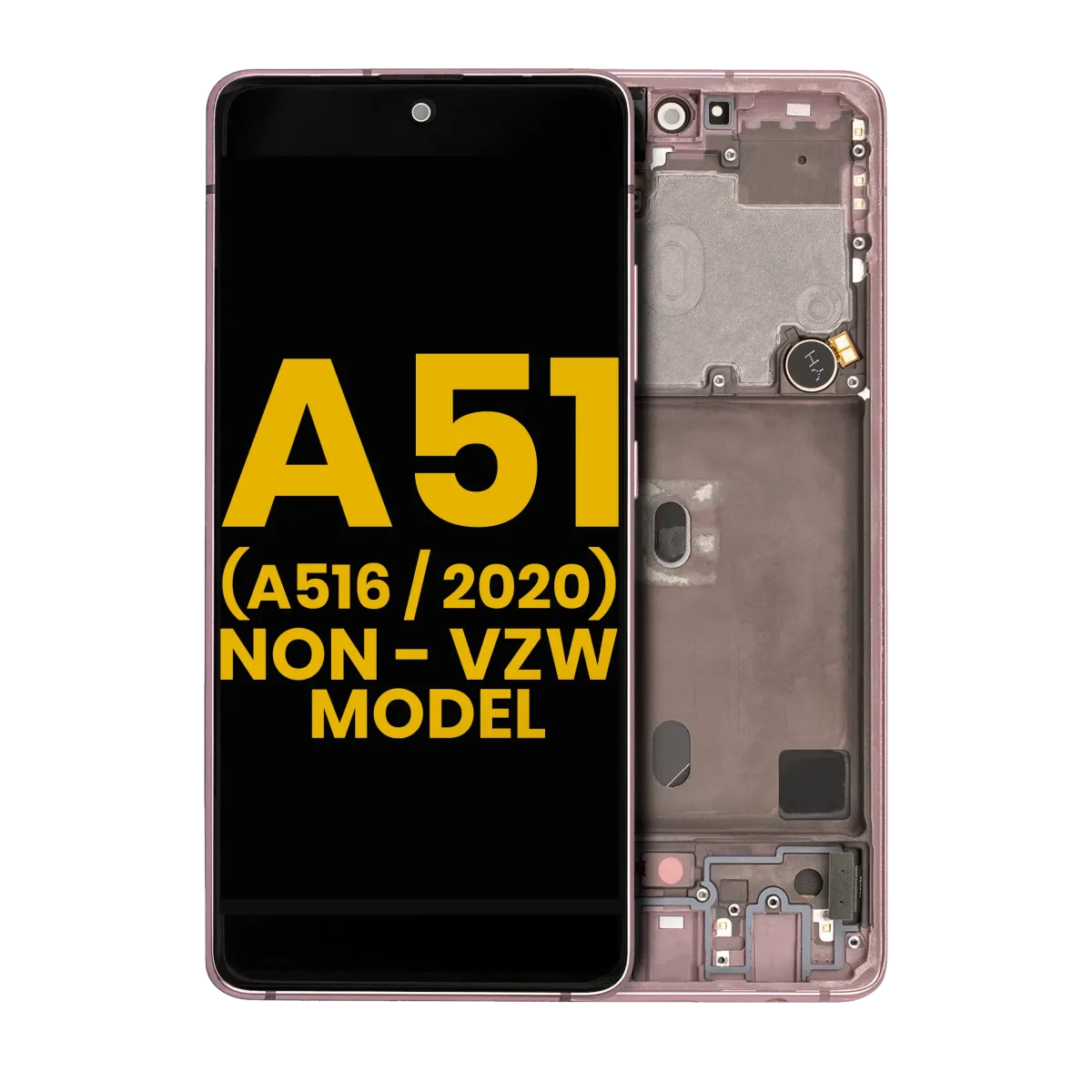 Samsung Galaxy A51 5G İle Uyumlu (A516 2020) (Verizon Olmayan 5G UW Çerçeve) Orijinal (Prizma Küp Pembe) Çerçeveli ekran Orijinal Ekranı