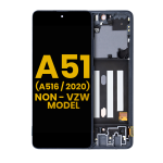 Samsung Galaxy A51 5G İle Uyumlu (A516 2020) (Verizon Olmayan 5G UW Çerçeve) Orijinal (Prizma Küp Siyah) Çerçeveli ekran Orijinal Ekranı