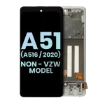 Samsung Galaxy A51 5G İle Uyumlu (A516 2020) (Verizon Olmayan 5G UW Çerçeve) (Servis Paketi) (Prizma Küp Beyaz) Çerçeveli ekran Orijinal Ekranı