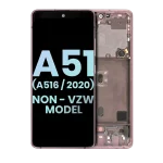 Samsung Galaxy A51 5G İle Uyumlu (A516 2020) (Verizon Olmayan 5G UW Çerçeve) (Servis Paketi) (Prizma Küp Pembe) Çerçeveli ekran Orijinal Ekranı - Görsel 2