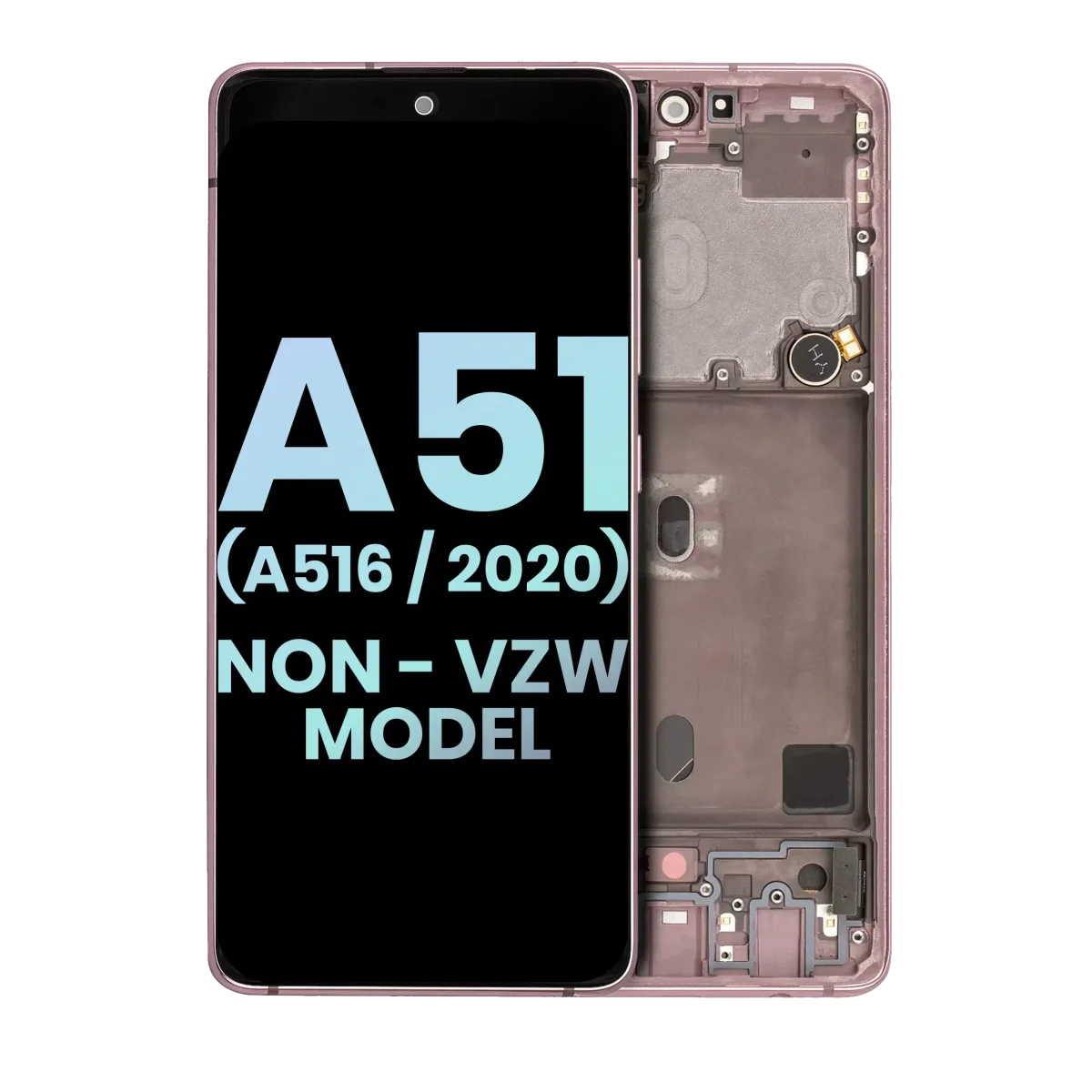 Samsung Galaxy A51 5G İle Uyumlu (A516 2020) (Verizon Olmayan 5G UW Çerçeve) (Servis Paketi) (Prizma Küp Pembe) Çerçeveli ekran Orijinal Ekranı