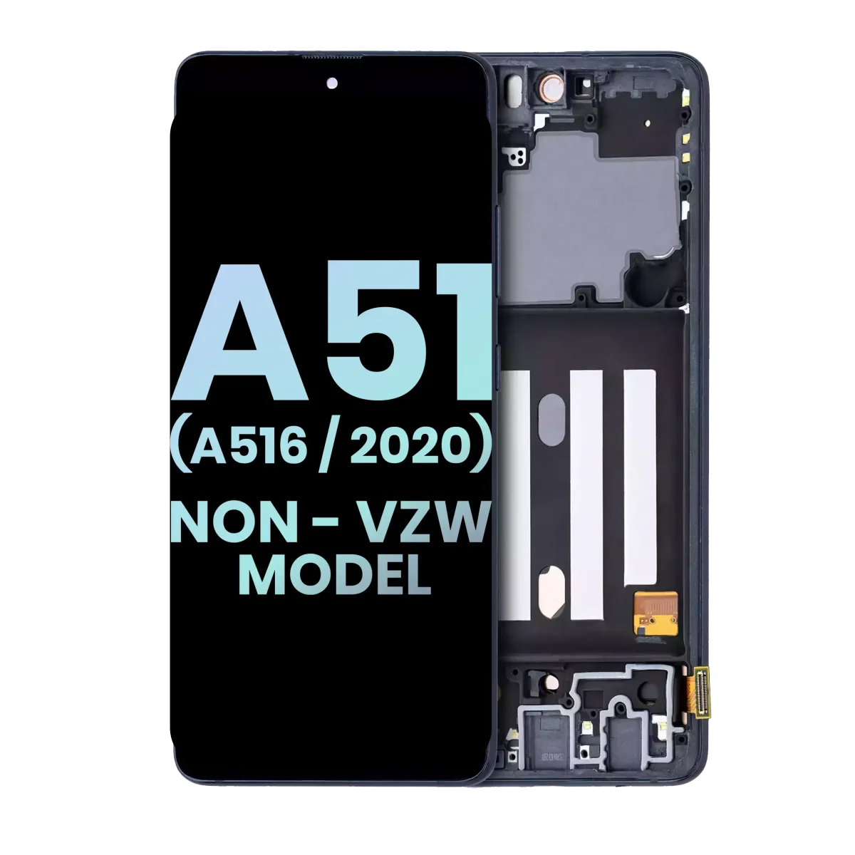 Samsung Galaxy A51 5G İle Uyumlu (A516 2020) (Verizon Olmayan 5G UW Çerçeve) (Servis Paketi) (Prizma Küp Siyah) Çerçeveli ekran Orijinal Ekranı - Görsel 3