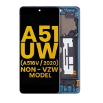 Samsung Galaxy A51 5G İle Uyumlu UW (A516V 2020) (Sadece Verizon 5G UW Çerçevesi) Orijinal (Prizma Tuğlaları Mavi) Çerçeveli ekran Orijinal Ekranı