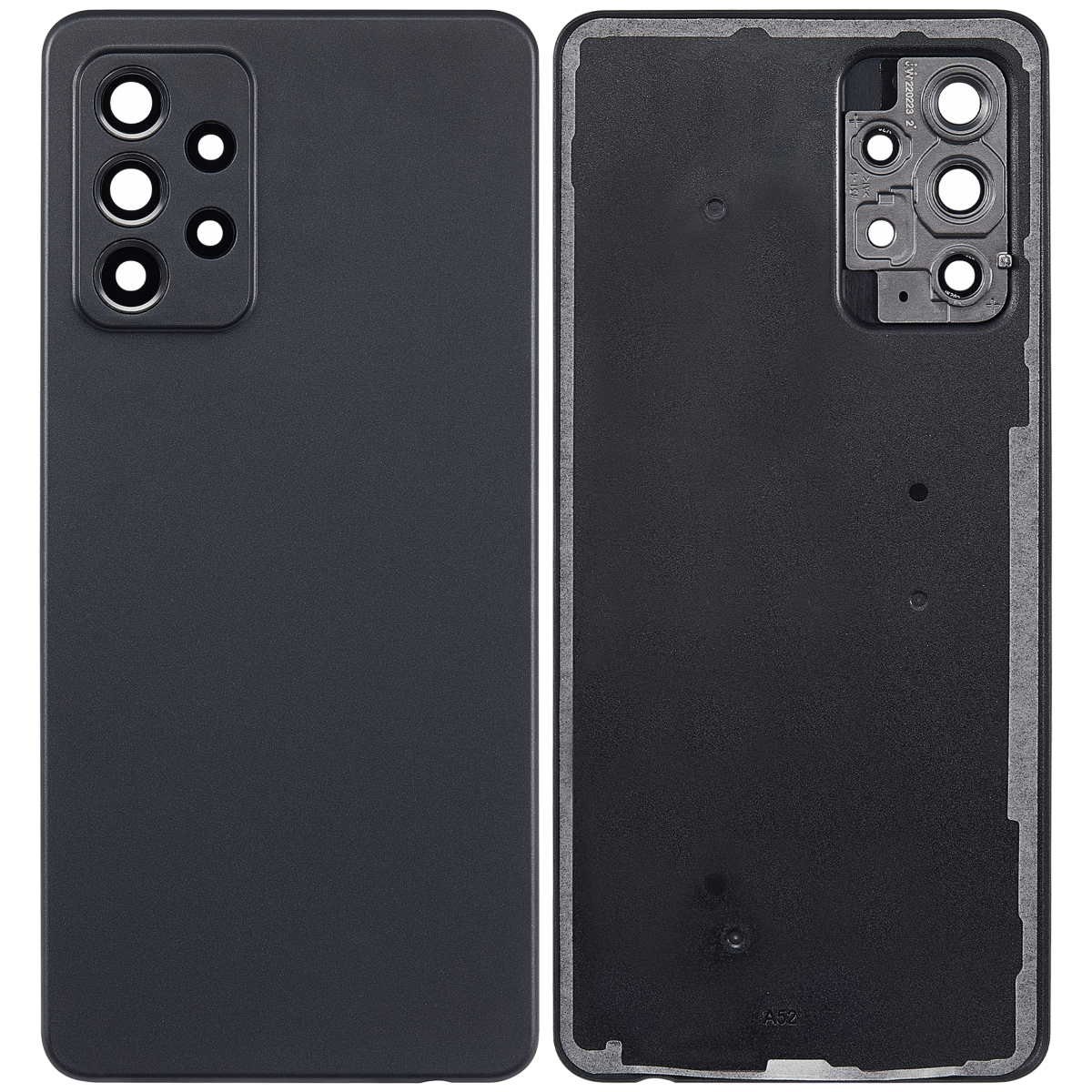 Samsung Galaxy A52 4G İle Uyumlu Arka Kapak Camı Kamera Lensli (A525 2021)  (Siyah) - Görsel 2