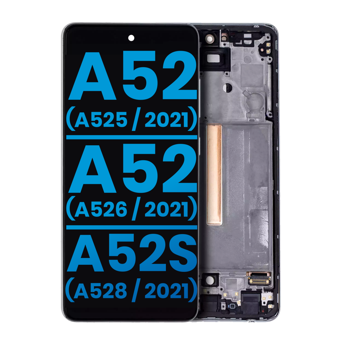 Samsung Galaxy A52 4G İle Uyumlu Çerçeveli ekran LCD Ekranı (Parmak İzi Sensörü Olmadan) (A525 2021) A52 5G (A526 2021) A52S (A528 2021) (Satış Sonrası: Incell) (Harika Beyaz) - Görsel 2