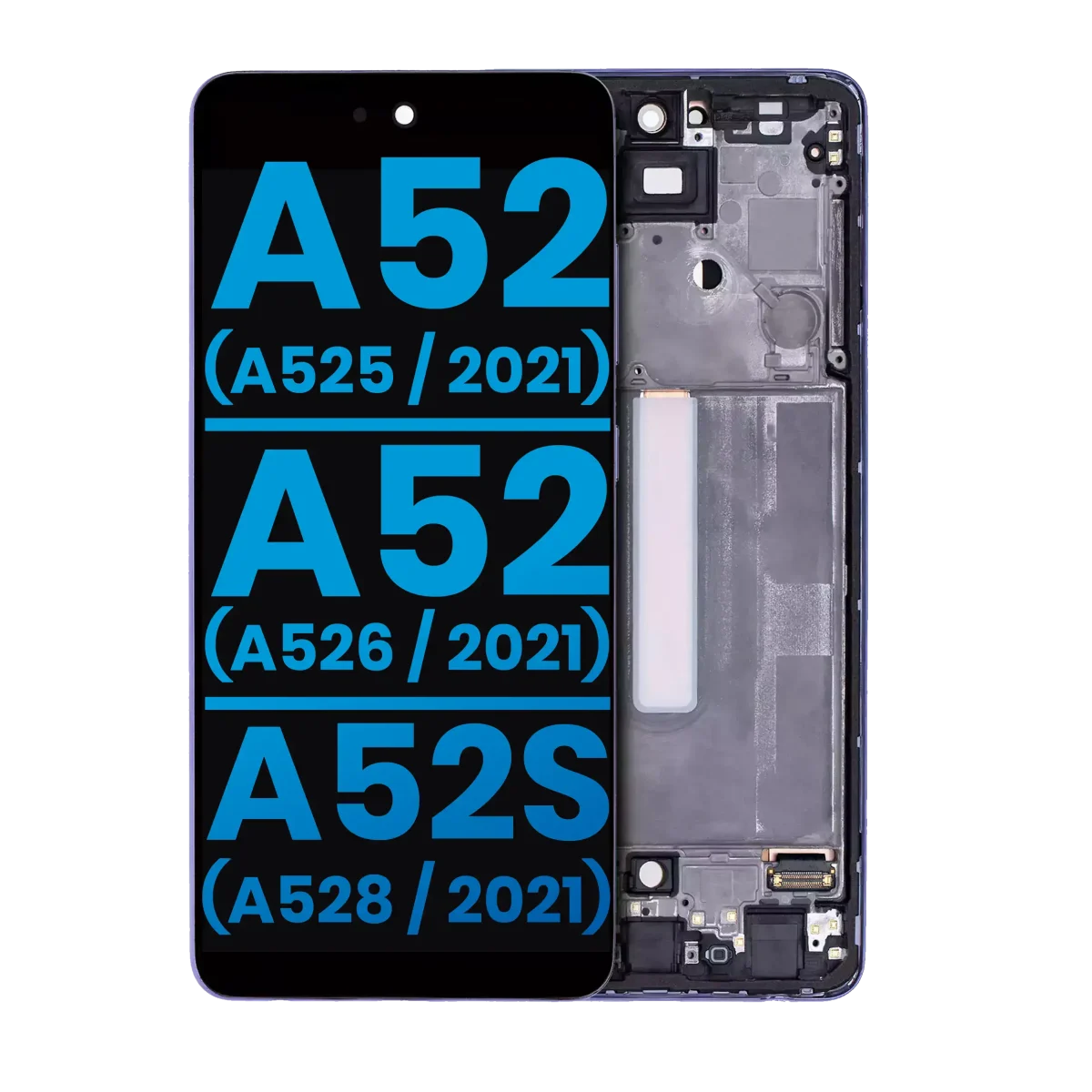 Samsung Galaxy A52 4G İle Uyumlu Çerçeveli ekran LCD Ekranı (Parmak İzi Sensörü Olmadan) (A525 2021) A52 5G (A526 2021) A52S (A528 2021) (Satış Sonrası: Incell) (Harika Violet) - Görsel 3