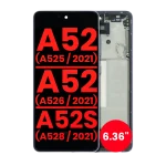 Samsung Galaxy A52 4G İle Uyumlu Çerçeveli ekran Orijinal Ekranı (A525 2021) A52 5G (A526 2021) A52S 5G (A528 2021) (6
