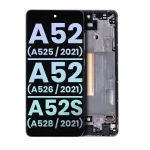 Samsung Galaxy A52 4G İle Uyumlu Çerçeveli ekran Orijinal Ekranı (A525 2021) A52 5G (A526 2021) A52S 5G (A528 2021) (Servis Paketi) (Harika Beyaz) Çerçeveli ekran Orijinal Ekranı
