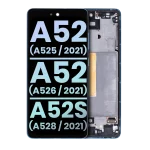 Samsung Galaxy A52 4G İle Uyumlu Çerçeveli ekran Orijinal Ekranı (A525 2021) A52 5G (A526 2021) A52S 5G (A528 2021) (Servis Paketi) (Harika Mavi) Çerçeveli ekran Orijinal Ekranı