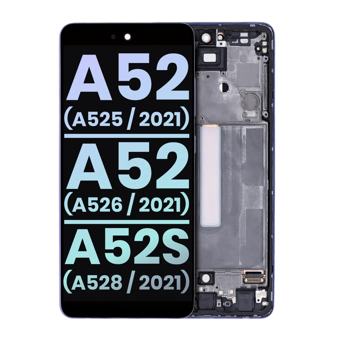 Samsung Galaxy A52 4G İle Uyumlu Çerçeveli ekran Orijinal Ekranı (A525 2021) A52 5G (A526 2021) A52S 5G (A528/2021) (Servis Paketi) (Harika Menekşe) Çerçeveli ekran Orijinal Ekranı - Görsel 2