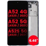 Samsung Galaxy A52 4G İle Uyumlu Çerçeveli ekran Orijinal Ekranı(A525 2021) A52 5G (A526 2021) A52S 5G (A528 2021) (6,46") (Harika Mor - Görsel 4