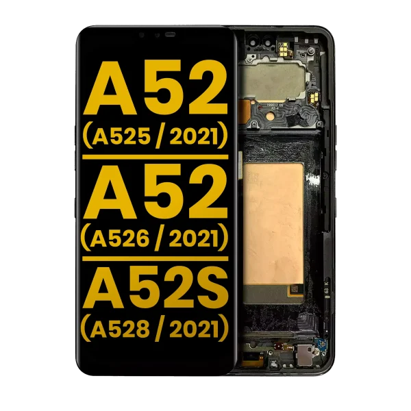 Samsung Galaxy A52 4G İle Uyumlu Çerçeveli ekran Orijinal Ekranı(A525 2021) A52 5G (A526 2021) A52S 5G (A528 2021) Orijinal (Harika Mavi)